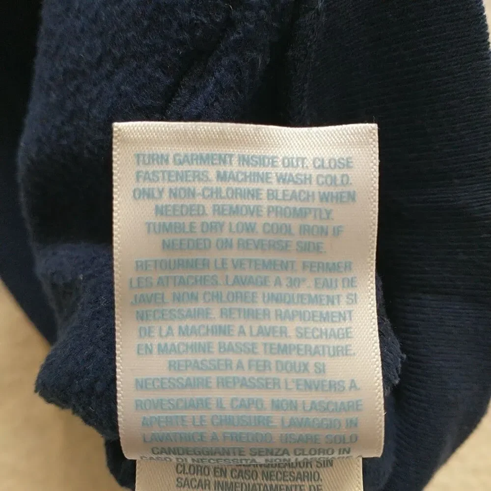 Ralph Lauren Sweatshirt Hoodie Baby Boys 6M Navy Blue Big Pony Triple Stripe